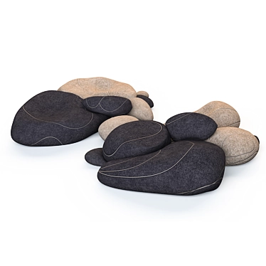 Title: Stone-inspired Floor Cushions by SMARIN 3D model image 1 