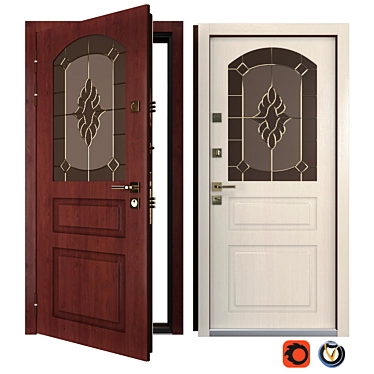 Classico 5 Metal Entrance Door - Your Frame 3D model image 1 