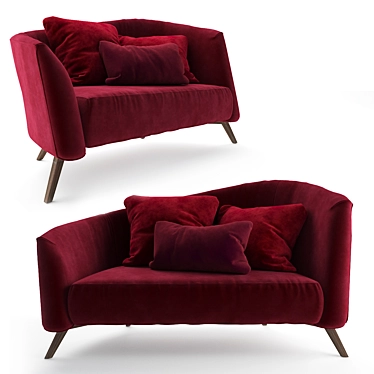 Velvet Scandinavian Inspired Kristen Sofa 3D model image 1 