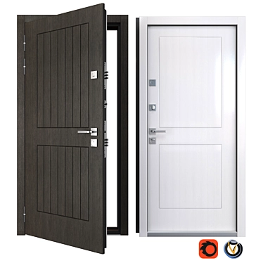 Classico 6: Stylish Metal Entry Door 3D model image 1 