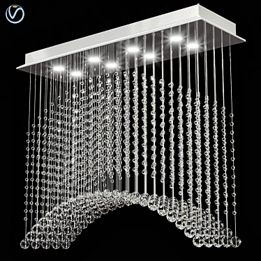 Elegant Rain Drop Crystal Chandelier 3D model image 1 