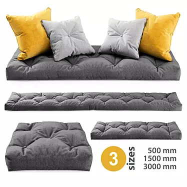 Cozy Corner Seat Pillows Set 3D model image 1 