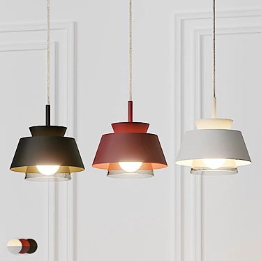 Nordic Style Triangle Pendant Light Set 3D model image 1 