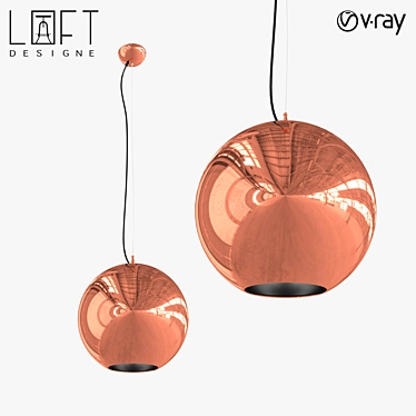 LoftDesign Pendant Lamp 4621: Glass, 42cm Diameter, 45cm Height 3D model image 1 