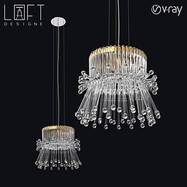 Modern Metal and Glass Pendant Lamp - LoftDesigne 10876 3D model image 1 