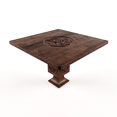 Vintage Wooden Table 3D model image 1 