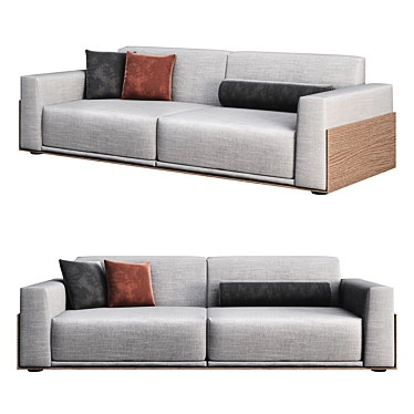 Modern Stylish 3-Seater Sofa 3D model image 1 