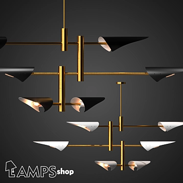 Elegant Crystal Pendant Chandelier 3D model image 1 