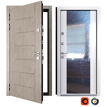 World's Finest Entrance Metal Door 3D model image 1 