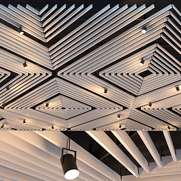Versatile Ceiling Grid: Sleek Design, Adjustable Lighting 3D model image 1 