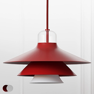 Red & White Ikono Lamp: Small EU 3D model image 1 