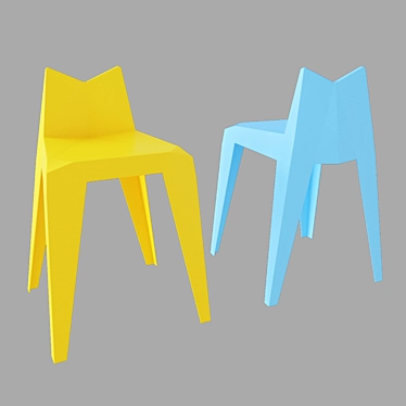 Diamond Plastic Chair: Vibrant Colors 3D model image 1 