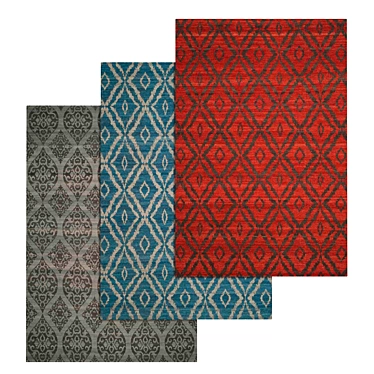 Versatile 3-Piece Carpet Set 3D model image 1 