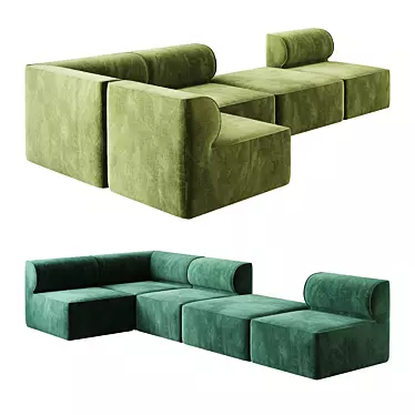 Eave Modular Sofa: Seamless Design, Endless Possibilities 3D model image 1 