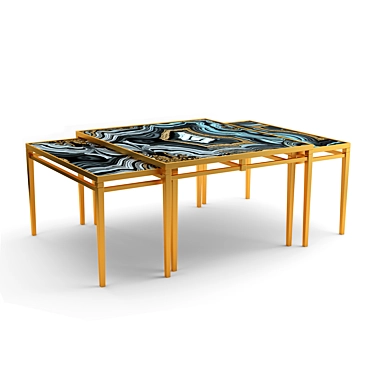 Natural Agate Coffee Table 3D model image 1 