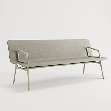 Modern Minimal Bench: The Axyl 3D model image 1 