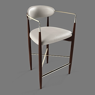 LETO Modern Bar Stool: Sleek Design, Ergonomic Comfort 3D model image 1 