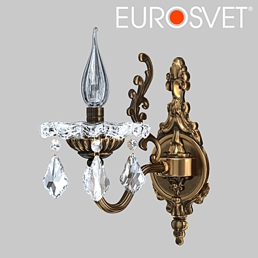 Bronze Elisha Crystal Sconce 3D model image 1 