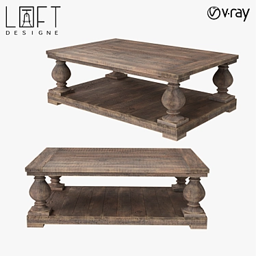 LoftDesigne 10797: Stylish Oak Coffee Table 3D model image 1 