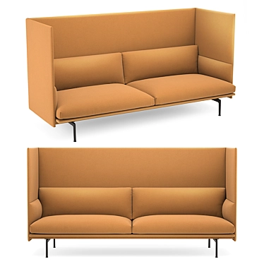 Muuto Outline Highback Sofa: Elegant and Comfortable 3D model image 1 