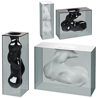 Angelo e Angela Glass Vases: Modern Ceramic Sculptures 3D model image 1 