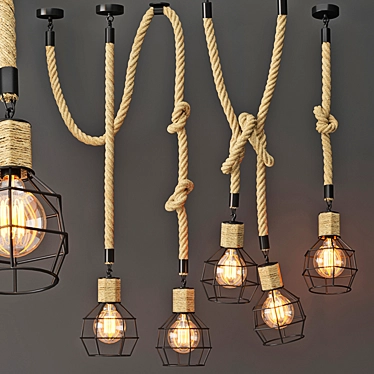 Rustic Cage Pendant Lamp 3D model image 1 