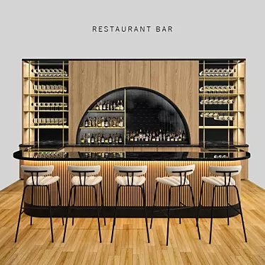 Title: Premium Restaurant Bar Set 3D model image 1 