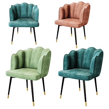 Elegant Savona Velvet Dining Chair 3D model image 1 