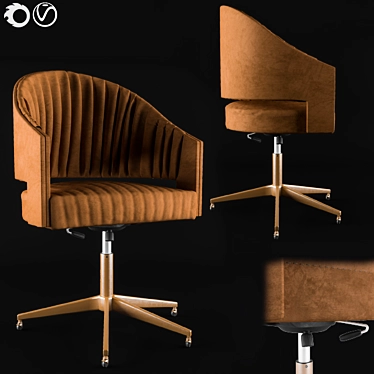 Luxury Suede Office Chair 3D model image 1 