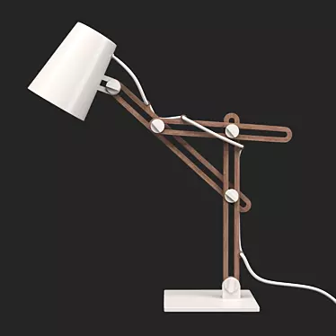 Looker OM Table Lamp – Elegant Wood/Metal Shade 3D model image 1 