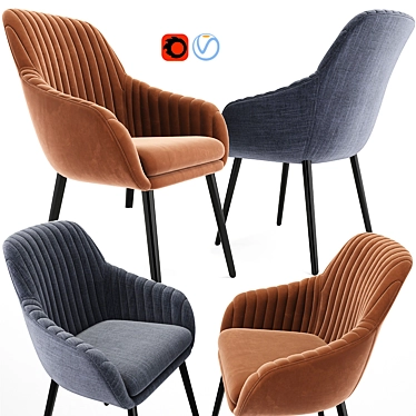 Elegant Rochelle Lounge Chair 3D model image 1 