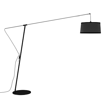 NORDICA Floor Lamp: Stylish Black/Chrome Design 3D model image 1 