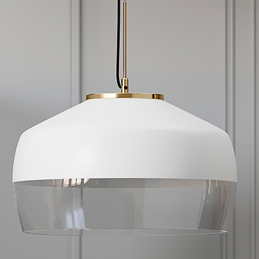 Elegant Brass & Frosted Glass Pendant 3D model image 1 