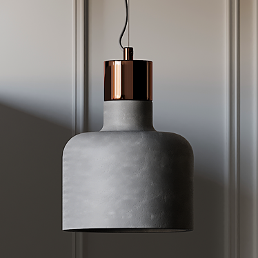 Modern Concrete & Copper Pendant 3D model image 1 