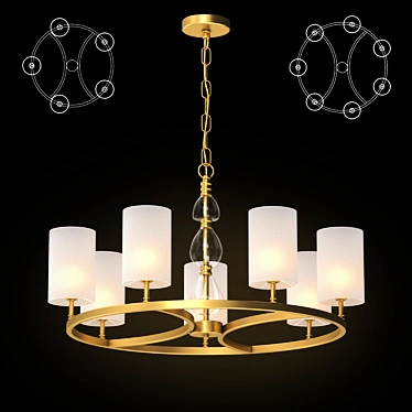 Elegant Giada Chandelier - 5/7 Lights 3D model image 1 