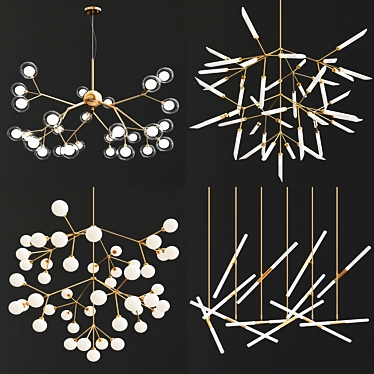 Exclusive Chandelier Collection: Elegant Lighting Designs 3D model image 1 