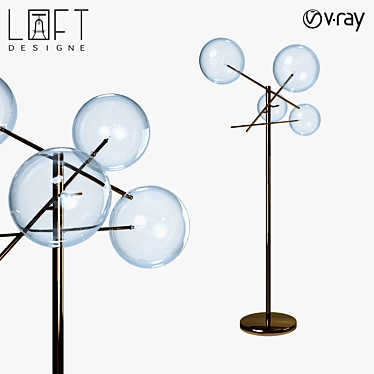  LoftDesigne 9525 Floor Lamp: Elegant Glass and Metal Lighting 3D model image 1 