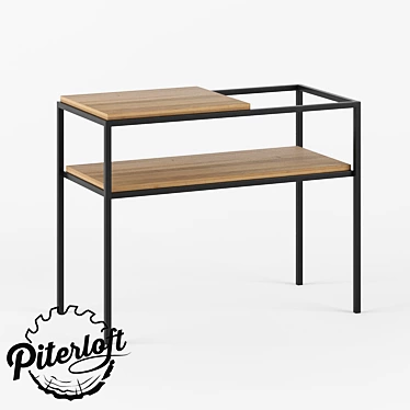 Stylish Wood and Metal Table 3D model image 1 
