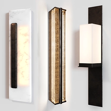 Luxury Glass Sconce Collection 3D model image 1 