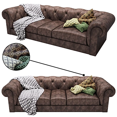 Regal Elegance: Luxurious Royal Sofa 3D model image 1 