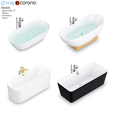 Luxury Villeroy & Boch Freestanding Bath Set 3D model image 1 