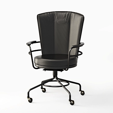 Rustic Metal Office Chair 3D model image 1 