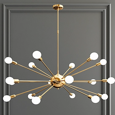 Stunning Atomic 18-Light Starburst Chandelier 3D model image 1 