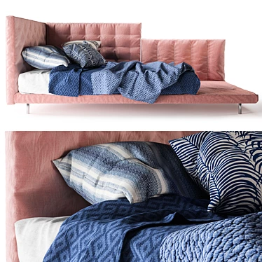 Pink Bed: Bonaldo Alvar - Versatile Design by Giuseppe Vigano 3D model image 1 