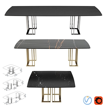 Modern Meridiani Charlie Rectangle Tables 3D model image 1 