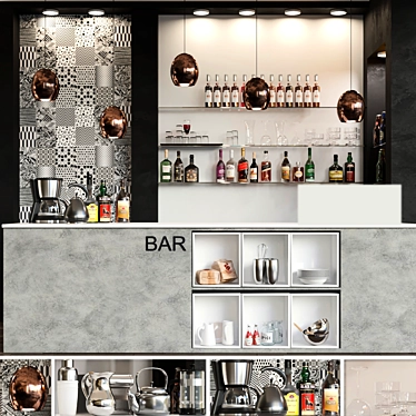 Stylish Pub Clubhouse: 3D Bar Design Project 3D model image 1 