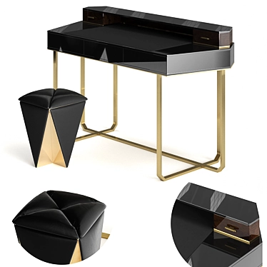 Prisma Stool: Contemporary Velvet Luxury 3D model image 1 