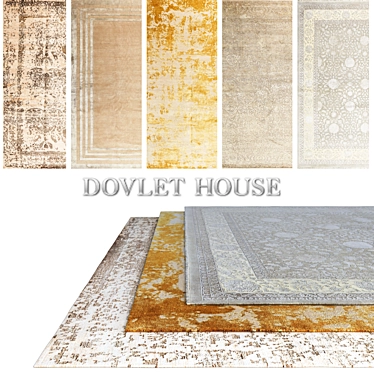 Luxurious DOVLET HOUSE Carpets - Set of 5 (Part 411) 3D model image 1 