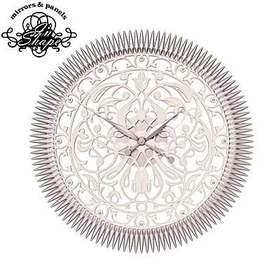 Elegant Flores Silver LED Clock 3D model image 1 