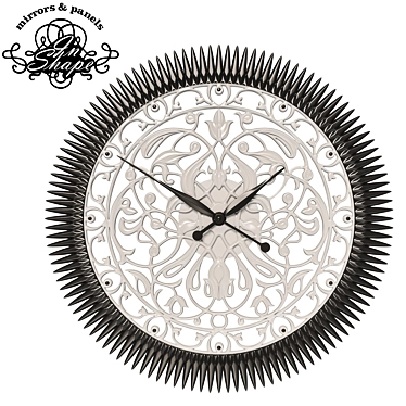 Floral Black LED Wall Clock 3D model image 1 